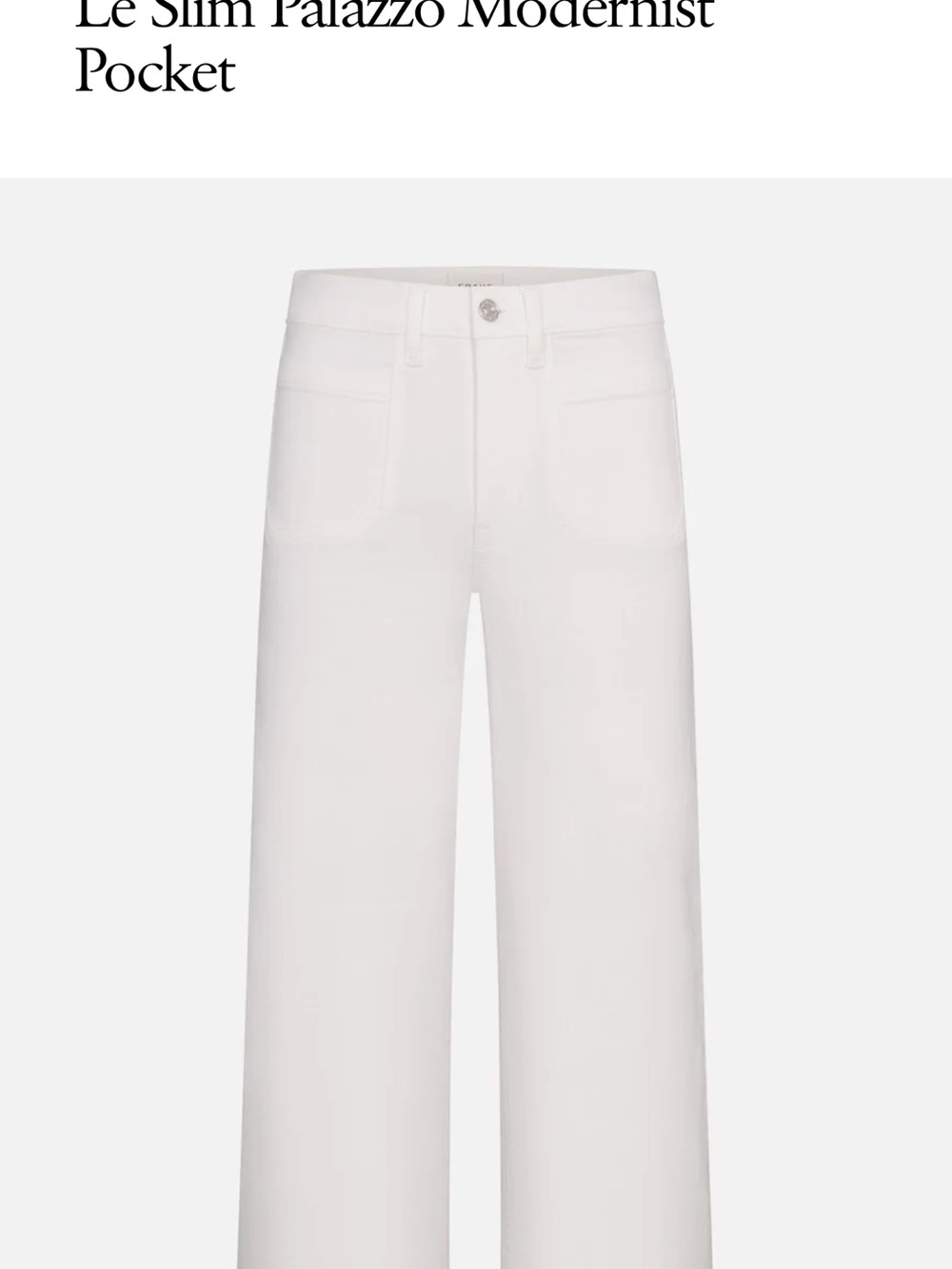 Frame Denim White High-Rise Wide Leg Jeans